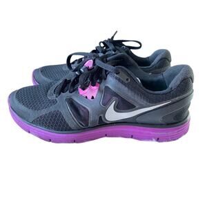 Nike Lunar Fit Sole US 8 Athletic Women's Running Sneakers Black Lace Up